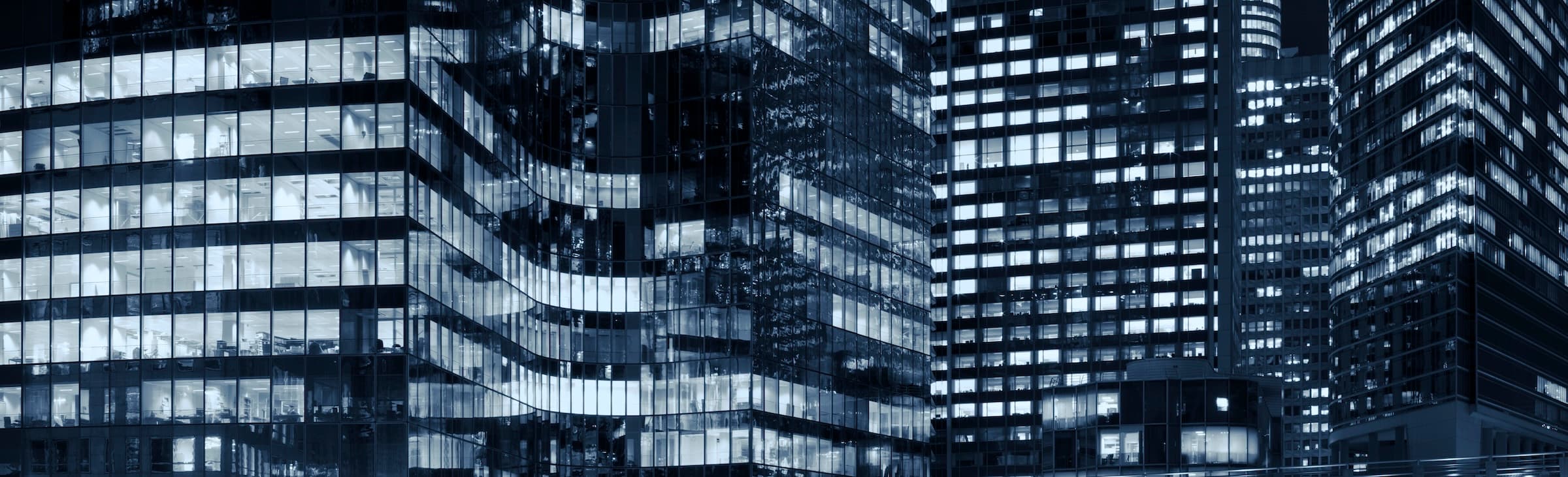 Skyscrappers windows by night